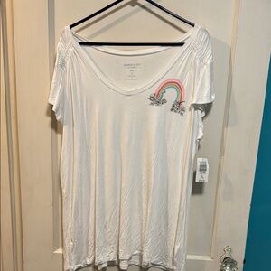 NWT Torrid size 2 White Women's Top with Rainbow Design